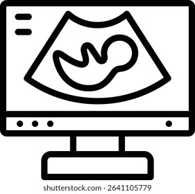 ultrasound scan icon illustration design with outline, this is not made from any AI generation