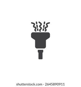 Symbol für das durchgezogene Symbol des Ultraschallscanners. Ein fettgedrucktes Vektorsymbol, das die bildgebende Diagnostik darstellt. medizinisches Symbol, das als Symbol für die medizinische Versorgung und Zeichen für pränatale oder interne Prüfungen verwendet wird.