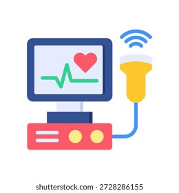 Ultrasound Testing Icon Flat Vector Illustration