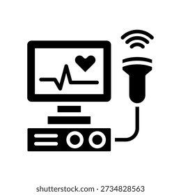 Ultrasound Testing Icon Glyph Vector Illustration
