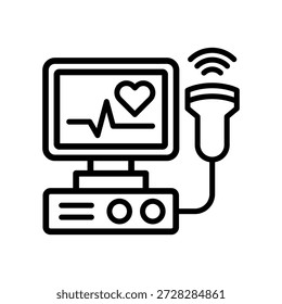Ultrasound Testing Icon Line Vector Illustration