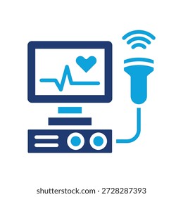 Ultrasound Testing Icon Mixed Vector Illustration