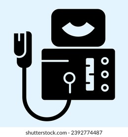 Ultrasound therapy solid icon. Laser physiotherapy equipment, medical technology. Health care vector design concept, glyph style pictogram on white background, use for web and app. Eps 10
