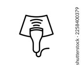 Ultrasound thin line icon. Medical equipment for health diagnostic. Modern vector illustration for laboratory service.