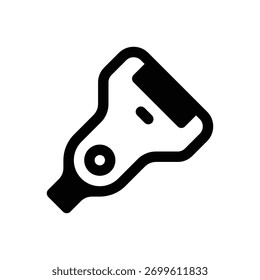 Transdutor de ultrassom. Ícone de vetor de traçado com contorno e detalhes preenchidos em preto.