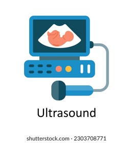 Ultrasound vector Flat Icon Design illustration. Medical and Healthcare Symbol on White background EPS 10 File
