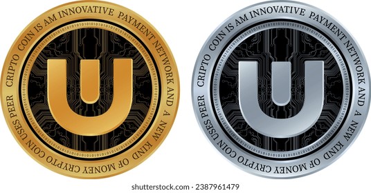 ultra-uos coin vector illustrations. 3d illustration