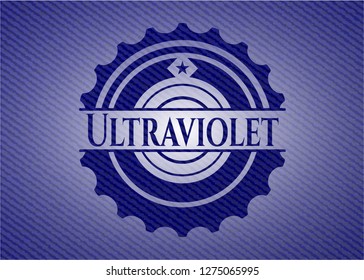 Ultraviolet emblem with jean background