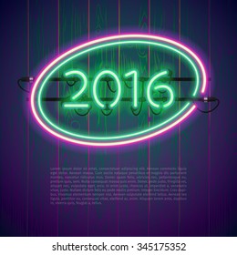 Ultraviolet Glowing Neon Sign 2016. Used pattern brushes included. There are fastening elements in a symbol palette.