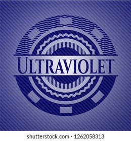 Ultraviolet jean or denim emblem or badge background