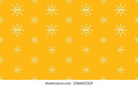 Ultraviolet Light Icon Seamless Pattern, Uv Ray Radiation, Optical Radiation, Form Of Electromagnetic Radiation Vector Art Illustration
