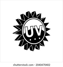 Ultraviolet Light Icon, Uv Ray Radiation, Form Of Electromagnetic Radiation Vector Art Illustration