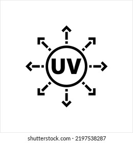 Ultraviolet Light Icon, Uv Ray Radiation, Form Of Electromagnetic Radiation Vector Art Illustration