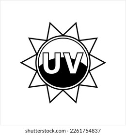Icono De Luz Ultravioleta, Radiación Uv Ray, Forma De Ilustración De Arte Del Vector De Radiación Electromagnética