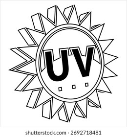 Ultraviolettlicht-Symbol, UV-Strahlung, Form der elektromagnetischen Strahlung Vektor Kunst Illustration