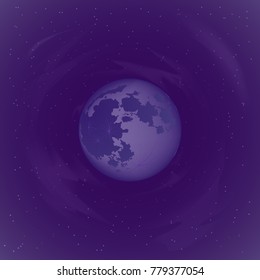 Ultraviolet planet on the ultraviolet background