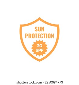 Ultraviolet protection, radiation sign. Sun danger and sunblock cream solution icon logo label. Vector EPS 10