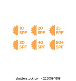 Ultraviolet protection, radiation sign. Sun danger and sunblock cream solution icon logo set collection label. Vector EPS 10