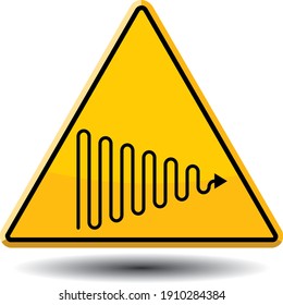 ultraviolet radiation caution, uv light hazad sing, triangle shape, vector illustration 