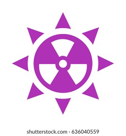 Ultraviolet radiation vector icon on white background