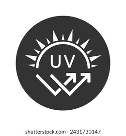 Ultraviolet Rays Silhouette Black Icon. SPF Sun Ray Resistant Sunblock. Sun UV Arrow Protect Radiation Glyph Pictogram. Sunblock Protection Defense Skin Care Icon. Isolated Vector