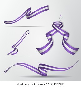 Ultraviolet ribbons set. Design elements. Vector illustration.