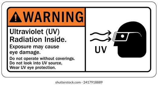 Ultraviolet safety sign and labels