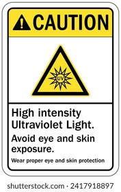 Ultraviolet safety sign and labels
