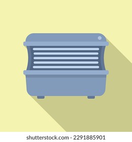 Ultraviolet solarium icon flat vector. Sun bed. Care lamp