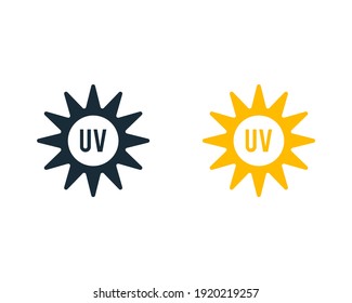 Ultraviolet Sunburn, Solar Icon Vector Logo Template Illustration Design