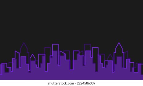 fondo de neón urbano ultravioleta. fondo oscuro. estilo futuro. fondo de ciudad morado. fondo de pantalla de los edificios.