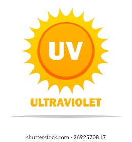 Ilustración aislada del Vector solar de la radiación ultravioleta