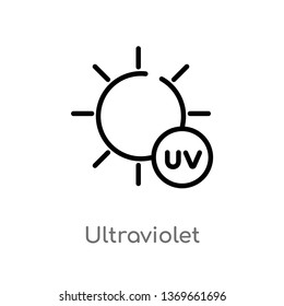 ultraviolet vector line icon. Simple element illustration. ultraviolet outline icon from weather concept. Can be used for web and mobile