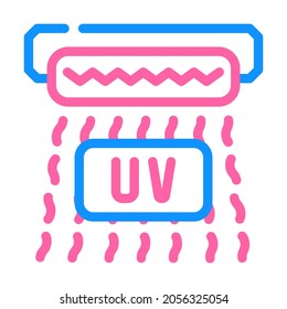 UV-Wellen Farbe Symbol Vektorgrafik. Ultraviolette Wellen signieren. einzelne Symbolillustration