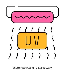 ultraviolet waves line icon vector. ultraviolet waves sign. isolated symbol illustration