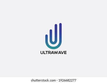 Ultrawave Abstract U letter modern minimalist logo design