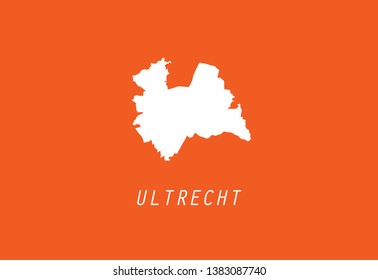 Ultrecht outline map Netherlands province Holland region shape