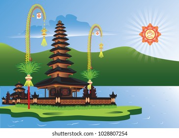 Ulundanu Bali Temple Shinning Scenery