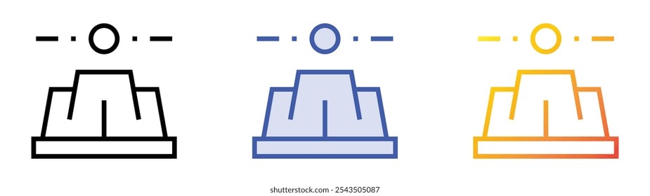 Uluru icon. Linear, Blue Fill and Gradient Style Design Isolated On White Background