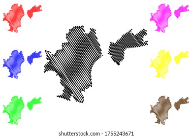 Ulyanovsk City (Russian Federation, Russia) map vector illustration, scribble sketch City of Simbirsk map