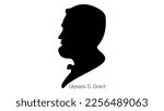 Ulysses S. Grant silhouette high quality vector