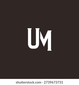 UM Abstract Initial Logo. Clean, high-contrast typography suitable for branding, identity, and corporate design. Ideal for logos, signage, and minimalist graphic projects.