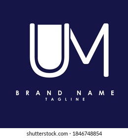 UM Abstract Initial Monogram Letter Alphabet Logo Design