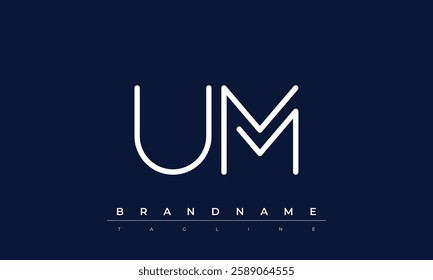 UM Abstract letter logo. This logo icon incorporate with abstract shape in the creative way