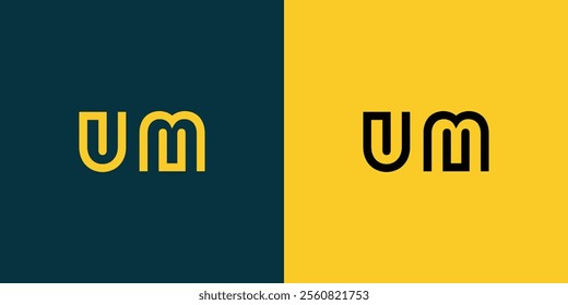 UM abstract minimalist letters Logo Monogram. It is a minimalist logo, this logo is made by combining two letters