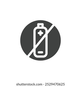 um Batteries Forbidden icon simple vector symbol