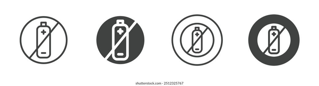 um Batteries Forbidden icon Vector logo outline