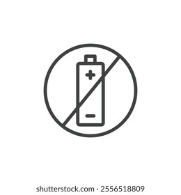 um Batteries Forbidden icon Vector logo outline