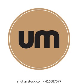 um brown letters ,abstract background logo, design identity in circle, alphabet letter