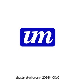 "um" company name initial letters monogram. um company logo.